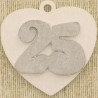 Applicazione in Legno Cuore 25° Argento