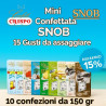 Mini confettata Crispo: 15 gusti di confetti Snob in 10 astucci da 150 g Mini confettata Crispo: 15 gusti di confetti Snob in 10 astucci da 150 g