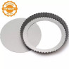 Da ø25 a ø30 cm stampo crostata tonda Decora con fondo mobile in acciaio antiaderente h3,5 cm