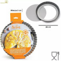 Stampo Crostata Tonda Fondo Mobile ø25xh3,5 cm in acciaio antiaderente da Decora