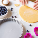 Stampo per crostata tonda con fondo mobile in acciaio antiaderente da Decora