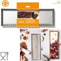 Forma Crostata Rettangolare Fondo Mobile 35x11Xh2,5 cm in acciaio alta qualità da Decora