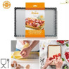 Forma Crostata Rettangolare Fondo Mobile 32x22xh3,5 cm in acciaio alta qualità da Decora
