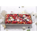 Forma Crostata Rettangolare Fondo Mobile 32x22xh3,5 cm in acciaio alta qualità da Decora