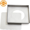 Stampo crostata quadrata Decora con fondo mobile in acciaio antiaderente 21x21xh3,5 cm