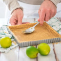Stampo crostata quadrata Decora con fondo mobile in acciaio antiaderente 21x21xh3,5 cm