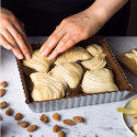 Stampo crostata quadrata Decora con fondo mobile in acciaio antiaderente 21x21xh3,5 cm