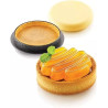 Kit tarte ring Honoré ø8 cm Silikomart: 8 anelli tondi microforati per basi crostatine e stampo silicone top ø7xh1,3 cm