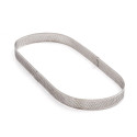 Sagoma Ovale in Acciaio Microforato Decora (29×12cm) – Anello per Crostate e Basi di Frolla (H3,5cm)