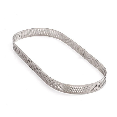 Anello ovale acciaio microforato Decora: sagoma per crostate 29x12xh3,5 cm