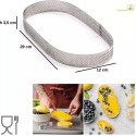 Anello ovale acciaio microforato Decora per crostate 29x12xh3,5 cm