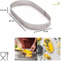 Stampo ad anello ovale microforato per crostatine da 10x6xh2 cm in acciaio inox da Decora