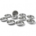 Set 10 formine lisce in alluminio stampi tartelletta o mini pastiera ø8xh2 cm