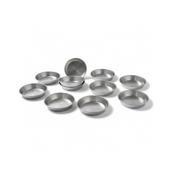 Set 10 formine lisce in alluminio stampi tartelletta o mini pastiera ø8xh2 cm