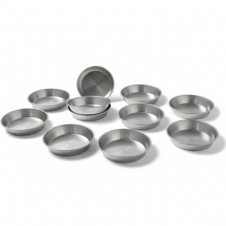 Set 10 formine lisce in alluminio stampi tartelletta o mini pastiera ø8xh2 cm