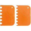 Spatole Ondulate a Pettine Decora (2 Pz) – Tarocco in Plastica Arancio (12×8,3/13,5×9,2cm)