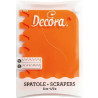 Set 2 Tarocchi ondulati a pettine o spatole ondulate a pettine o raschia multiuso in plastica arancione da Decora