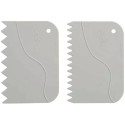 Spatole Dentellate Decora (2 Pz) – Tarocco in Plastica Bianca (12×8,3/13,5×9,2cm)