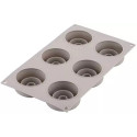 Mini Color Silikomart: stampo in Silicone per 6 monoporzioni tonde con effetto tridimensionale ø7,3xh3 cm