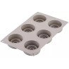 Mini Color Silikomart: stampo in Silicone per 6 monoporzioni tonde con effetto tridimensionale ø7,3xh3 cm