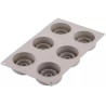 Mini Color Silikomart: stampo in Silicone per 6 monoporzioni tonde con effetto tridimensionale ø7,3xh3 cm Mini Color Silikomart: stampo in Silicone per 6 monoporzioni tonde con effetto tridimensionale ø7,3xh3 cm