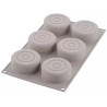 Mini Color Silikomart: stampo in Silicone per 6 monoporzioni tonde con effetto tridimensionale ø7,3xh3 cm Mini Color Silikomart: stampo in Silicone per 6 monoporzioni tonde con effetto tridimensionale ø7,3xh3 cm