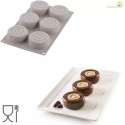 Mini Color Silikomart: stampo in Silicone per 6 monoporzioni tonde con effetto tridimensionale ø7,3xh3 cm