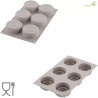 Mini Color Silikomart: stampo in Silicone per 6 monoporzioni tonde con effetto tridimensionale ø7,3xh3 cm