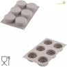 Mini Color Silikomart: stampo in Silicone per 6 monoporzioni tonde con effetto tridimensionale ø7,3xh3 cm Mini Color Silikomart: stampo in Silicone per 6 monoporzioni tonde con effetto tridimensionale ø7,3xh3 cm