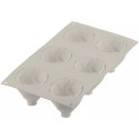 Cream Silikomart: stampo silicone bianco 6 ciuffi monoporzioni di ø7,3xh6,5 cm