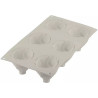 Cream Silikomart: stampo silicone bianco 6 ciuffi monoporzioni di ø7,3xh6,5 cm