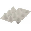 Cream Silikomart: stampo silicone bianco 6 ciuffi monoporzioni di ø7,3xh6,5 cm