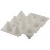 Cream Silikomart: stampo silicone bianco 6 ciuffi monoporzioni di ø7,3xh6,5 cm