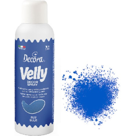 Decorvelly Spray Blu Elettrico da 100 ml Decora colorante alimentare spray effetto vellutato