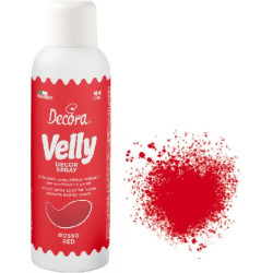 Decorvelly Spray Rosso 100 ml - Decora | Colorante Alimentare Effetto Velluto per Semifreddi e Gelati