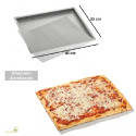 Teglia rettangolare bassa per biscotti e pizza Decora in alluminio anodizzato da 30x40xh2,5 cm