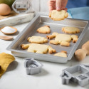 Teglia rettangolare bassa per biscotti e pizza Decora in alluminio anodizzato da 17,8 a 30 cm, h2,5 cm