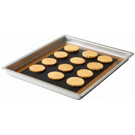 Kit Teglia Alluminio con Tappeto Microforato rettangolare 30x40 cm Decora ideale per biscotti e pizza