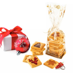 Kit Voila' Cookie Winter Holiday Silikomart (24×15×H2cm) – Stampo in T-Plus+ Forme per Biscotti Natalizi e 10 Sacchetti Regalo