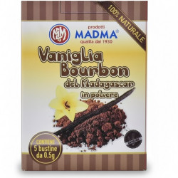 5 Bustine di Vaniglia Bourbon del Madagascar in polvere da 0,5 g da Madma