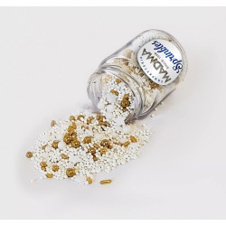 Sprinkles Mix "White Christmas" 90g | MADMA | Decorazioni Zucchero Oro e Bianco per Torte, Biscotti e Dolci Natalizi