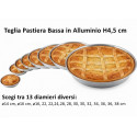 Teglia per pastiera bassa o ruoto per pastiera bassa o stampo pastiera bassa in alluminio puro per alimenti h4,5 cm varie misure