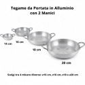 Tegame da portata in alluminio con due manici misure ø14, ø16, ø18 o ø20 cm da Linea Liotti