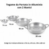 Tegame da portata in alluminio con due manici misure ø14, ø16, ø18 o ø20 cm da Linea Liotti