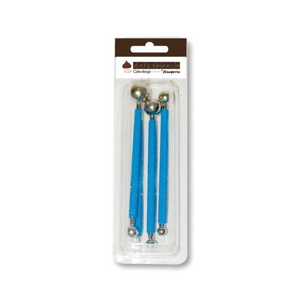 Set 4 bulini varie misure per modellare e decorare pasta di zucchero o pasta frolla