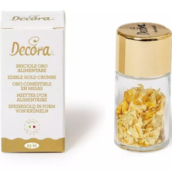 Decora Oro Alimentare in Briciole 23 Carati (0,125 g) - Decorazioni per Antipasti, Primi Piatti e Dolci