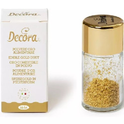 Decora Oro Alimentare in Polvere 23 Carati (0,125 g) - Decorazione per Torte, Cioccolato e Cocktail