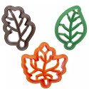 Set 3 taglia-biscotti foglie autunnali miste in plastica da Decora