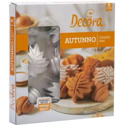 Stampo antiaderente autunno foglie e zucche in alluminio antiaderente da Decora
