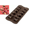 Christmas SCG06 da Silikomart: stampo cioccolatini Natalizi in silicone marrone Christmas SCG06 da Silikomart: stampo cioccolatini Natalizi in silicone marrone